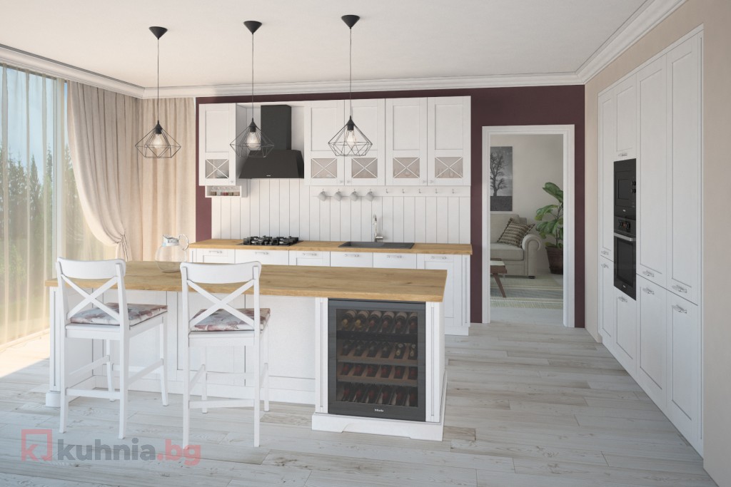 Бяла ретро кухня Виолета