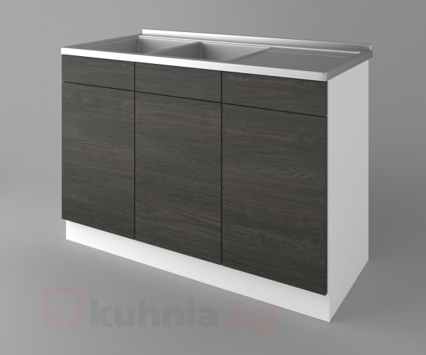 Долен кухненски шкаф с двукоритна мивка Вега