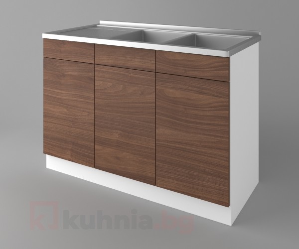 Долен кухненски шкаф с двукоритна мивка Атлас