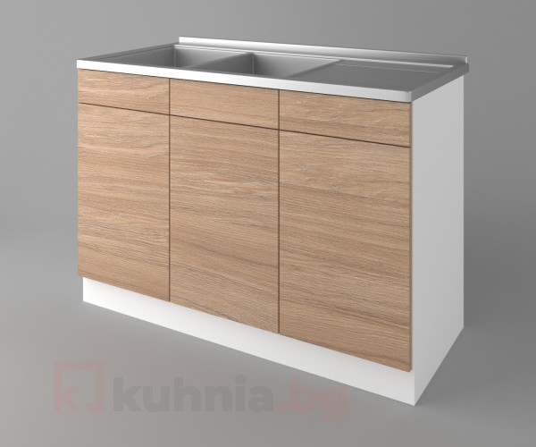 Долен кухненски шкаф с двукоритна мивка Поларис