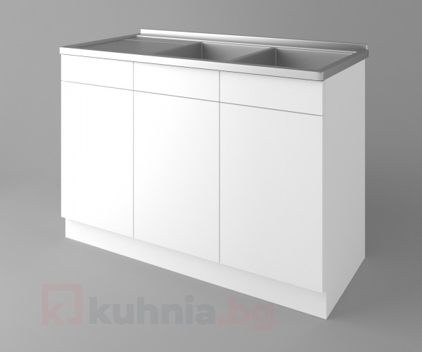 Долен кухненски шкаф с двукоритна мивка Нарцис