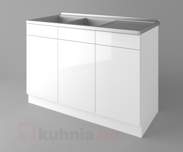 Долен кухненски шкаф с двукоритна мивка Нарцис - Гланц