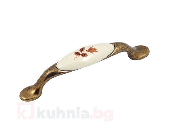 Метална ретро дръжка злато с керамика 8240 