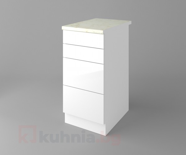 Долен кухненски шкаф с четири чекмеджета Нарцис - Гланц