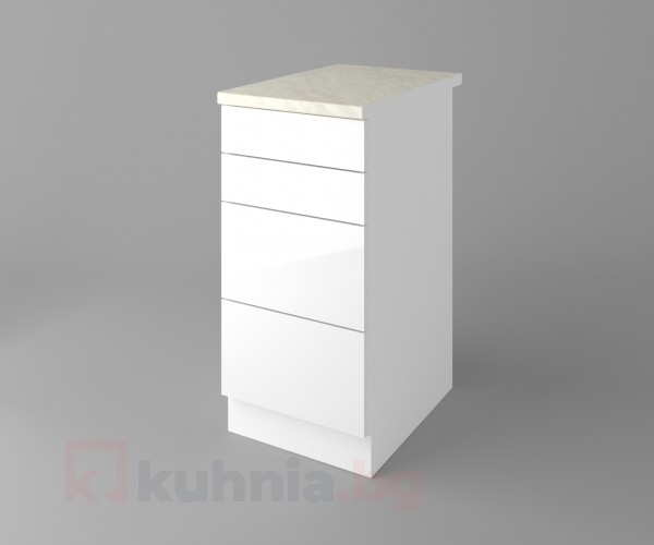 Долен кухненски шкаф с четири чекмеджета Нарцис - Гланц