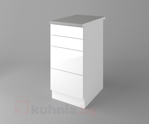 Долен кухненски шкаф с четири чекмеджета Нарцис - Гланц