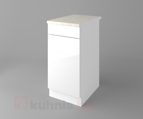 Долен кухненски шкаф с чекмедже и една врата Нарцис - Гланц