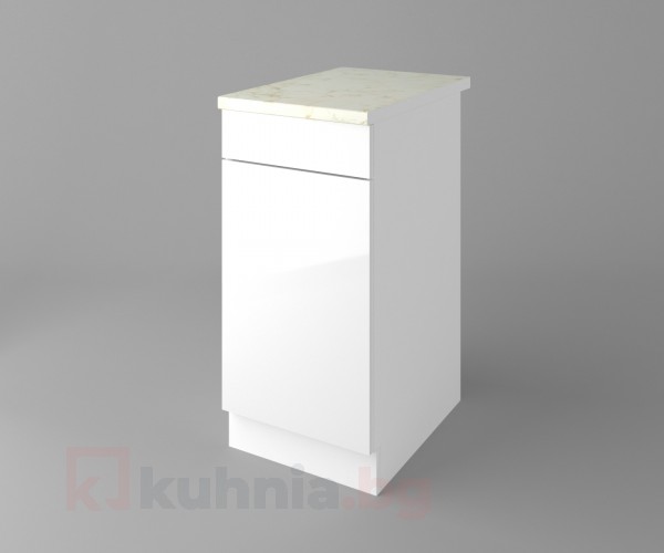 Долен кухненски шкаф с чекмедже и една врата Нарцис - Гланц