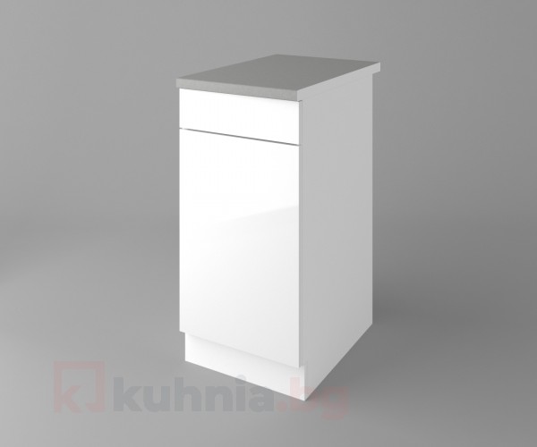 Долен кухненски шкаф с чекмедже и една врата Нарцис - Гланц