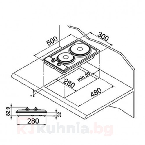 Електрически плот за вграждане Eurolux - 3,5kW
