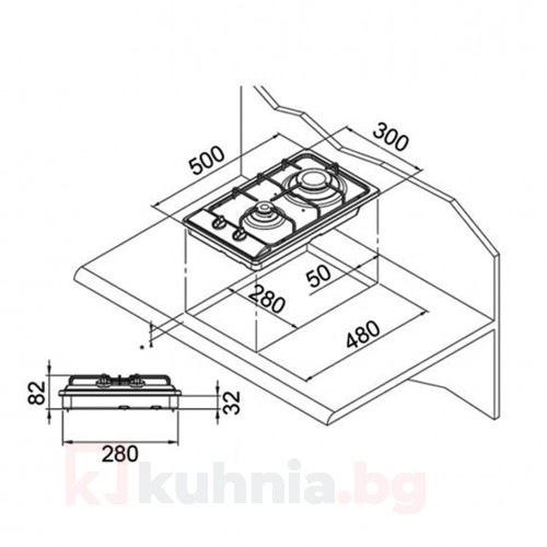 Газов плот за вграждане Eurolux - 4,0kW