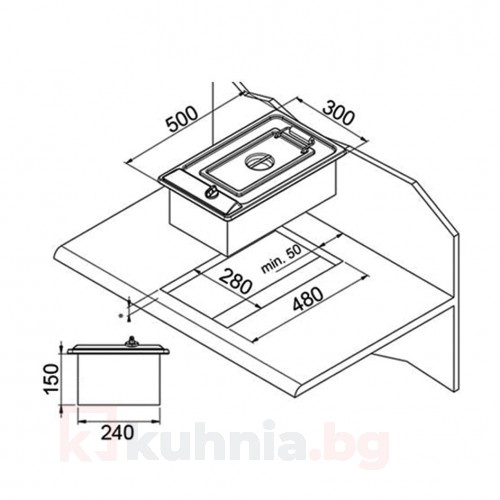 Фритюрник за вграждане Eurolux -2,3kW