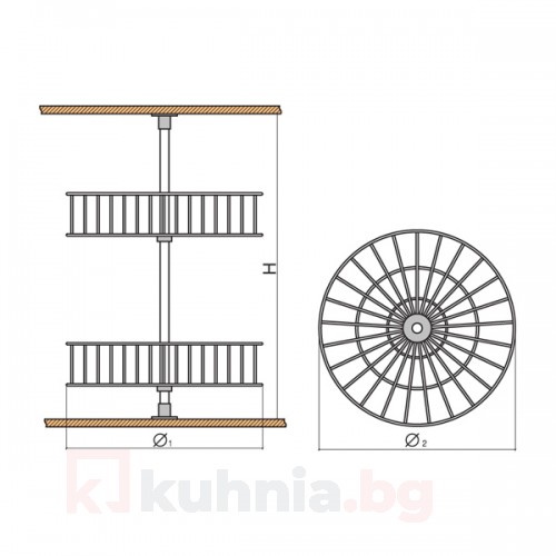 Кошница въртяща -за шкаф 500мм