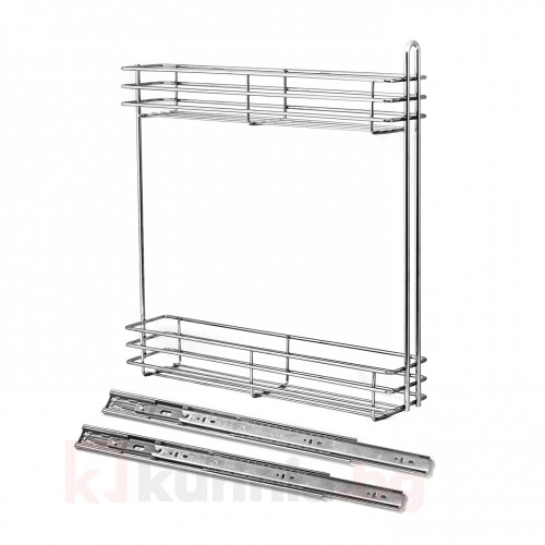 Кошница странично водене, с плавно прибиране, скрит водач - за шкаф 150, 200 мм