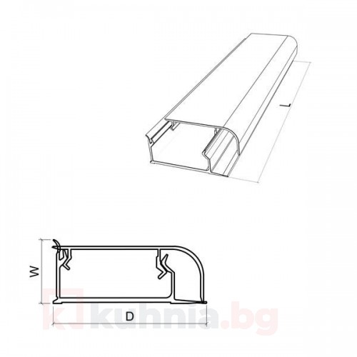 Хоризонтална алуминиева водобранна лайстна - 4м