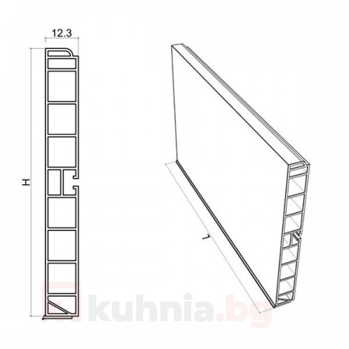 PVC цокъл за кухня - гладък 07C.180
