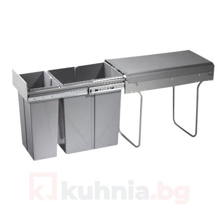 Кош за вграждане горно изтегляне 20L+10L