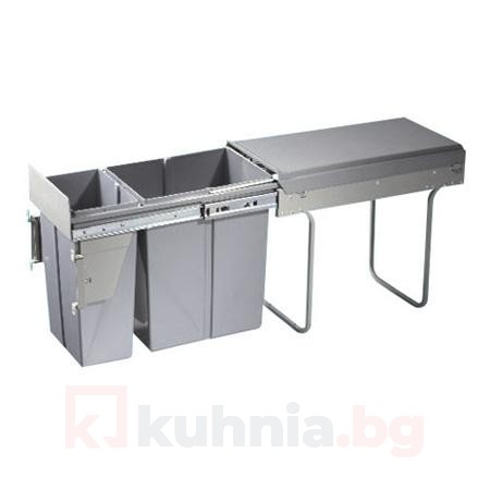 Кош за вграждане горно изтегляне с планка 20L+10L