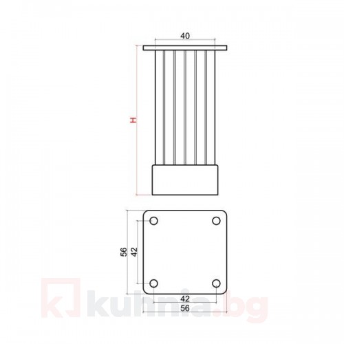 Регулируем алуминиев крак квадрат 