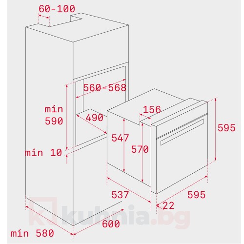 Фурна HLB 8600 ТЕКА Черна
