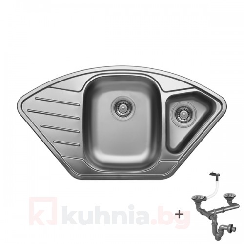 Мивка ъглова с отцедник LIVINOKS 920х500х200 