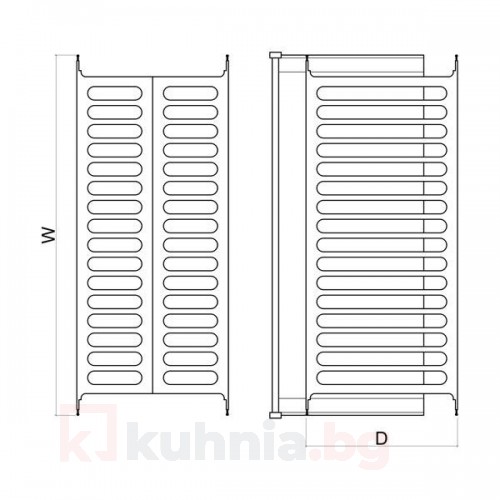 Отцедник за вграждане - за шкаф 600, 700, 800, 900 mm 