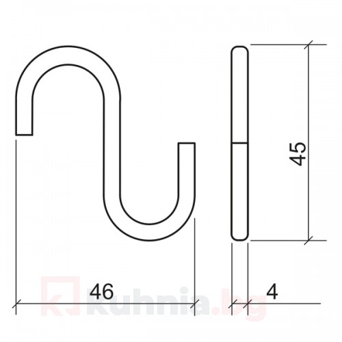 Кука за тръба-единична 10KK.3404A