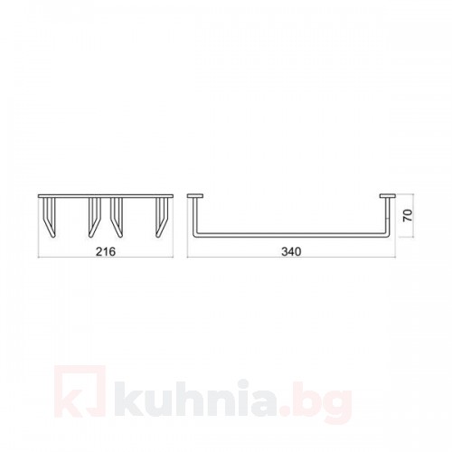 Висяща поставка за чаши двойна 10KK.3401B 