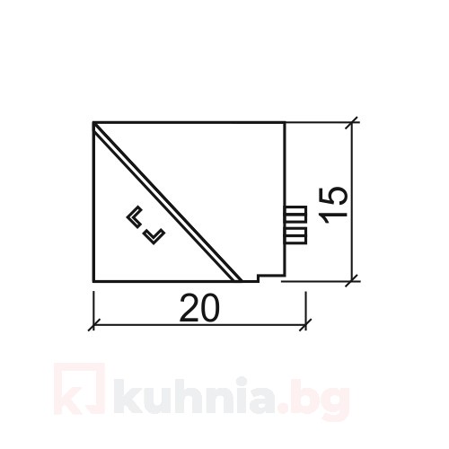 Вътрешен ъгъл за водобранна лайстна 07VA.223.1