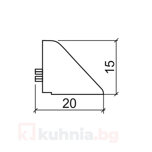 Външен ъгъл за водобранна лайстна 07VA.223.2