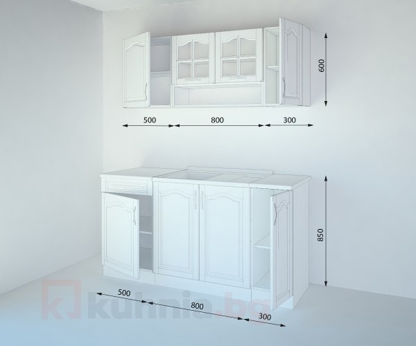 Кухненски комплект Астра Натурална - L 160 cm