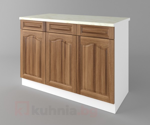 Долен кухненски шкаф с три чекмеджета и три врати Астра - Канела