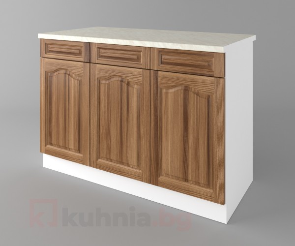 Долен кухненски шкаф с три чекмеджета и три врати Астра - Канела