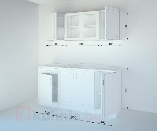  Кухненски комплект Калатея Натурална - L 170 cm