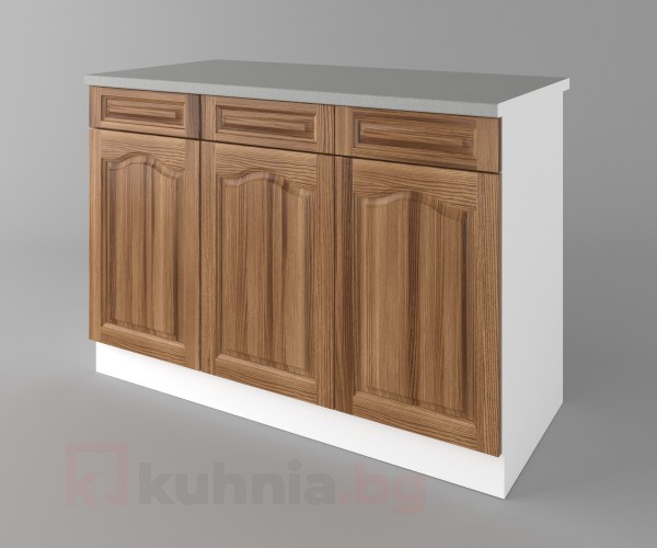 Долен кухненски шкаф с три чекмеджета и три врати Астра - Канела