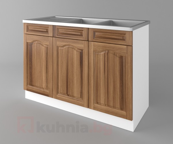Долен кухненски шкаф с двукоритна мивка  Астра - Канела