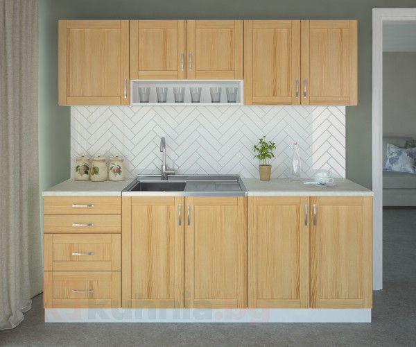 Кухненски комплект Калатея Натурална - L 210 cm