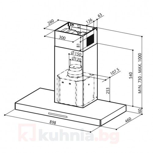 Декоративен аспиратор  LOOK BRS X/V A90 Еurolux