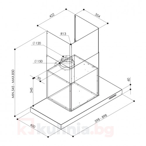 Декоративен аспиратор   LUFT X A90