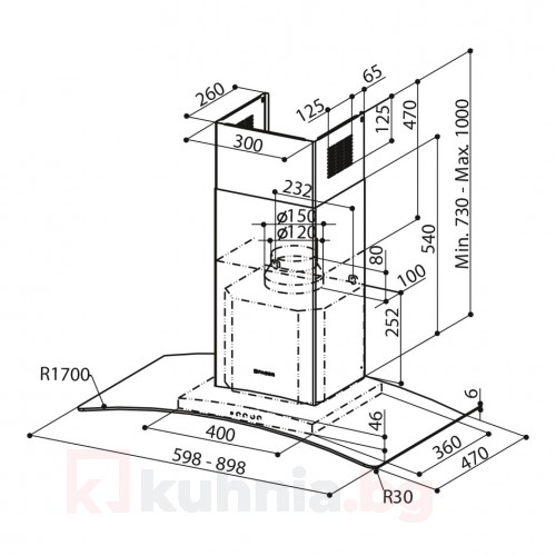 Декоративен аспиратор RAY 