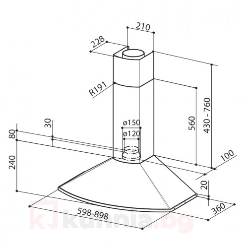 Декоративен аспиратор TENDER FABER