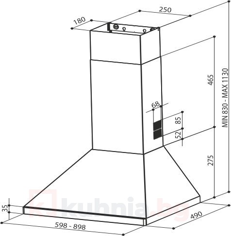 Декоративен аспиратор STRIP NT EG6 PB