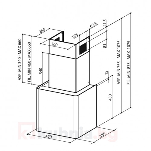 Аспиратор с кубична форма LITHOS CONCRETE FABER
