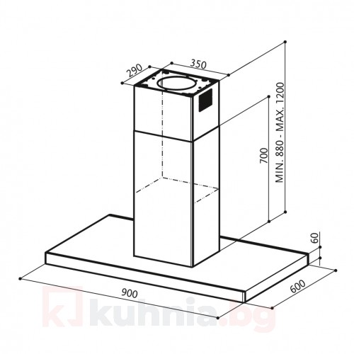 Островен аспиратор  LOOK ISOLA BRS X/V A90 Еurolux