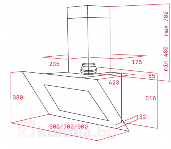 Абсорбатор DVT 680/980 Бял 