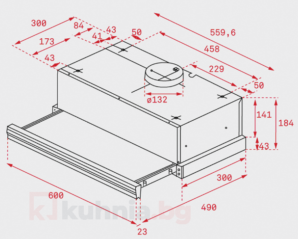 Телескопичен абсорбатор за вграждане CNL 6415 Plus Черен