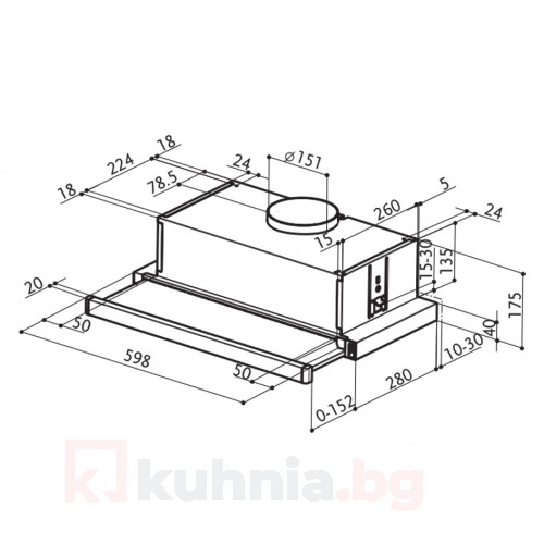 Телескопичен аспиратор FLEXA GLASS 