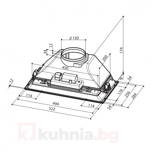 Аспиратор за пълно вграждане COMPACT BASIC X A52