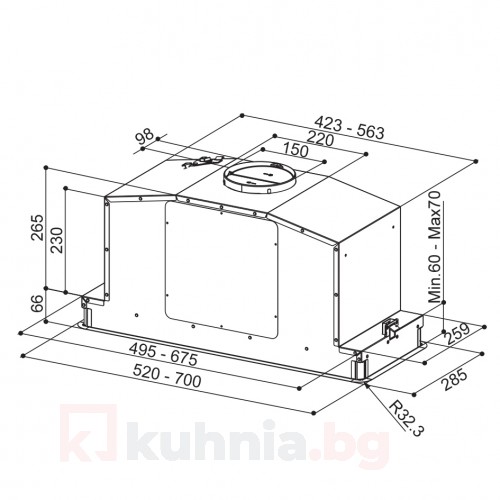 Аспиратор за пълно вграждане IN-LIGHT FABER