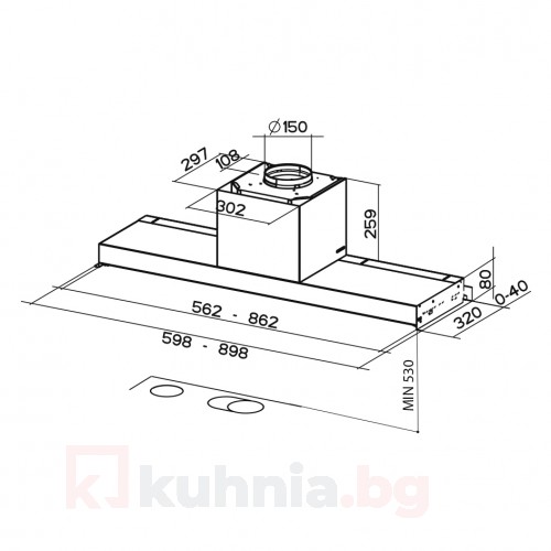 Аспиратор за пълно вграждане IN-NOVA PREMIUM